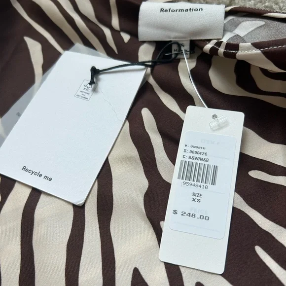 Reformation Pike Zebra Print Silk Mini Dress - Picture 4 of 5